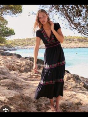 slim fit dress slacks Square Neck Occasion Dress-Ivory, Blossom Trail main image 0